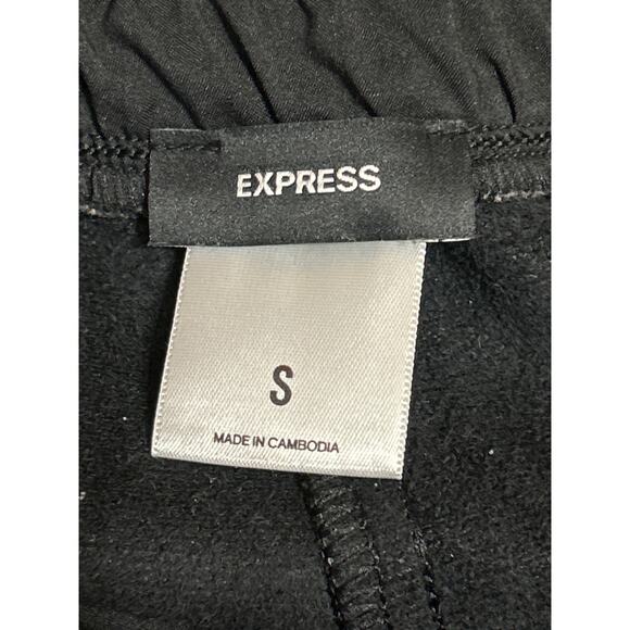 Express Women's Black Faux Vegan Leather Elastic Waist Trousers Jogger Pants S - Picture 4 of 5